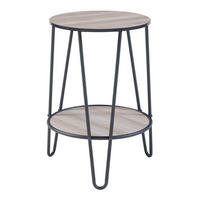BEISTELLTISCH Ylöjärvi - Eichefarben/Schwarz, Holzwerkstoff/Metall (44/44/61cm) - [en.casa]