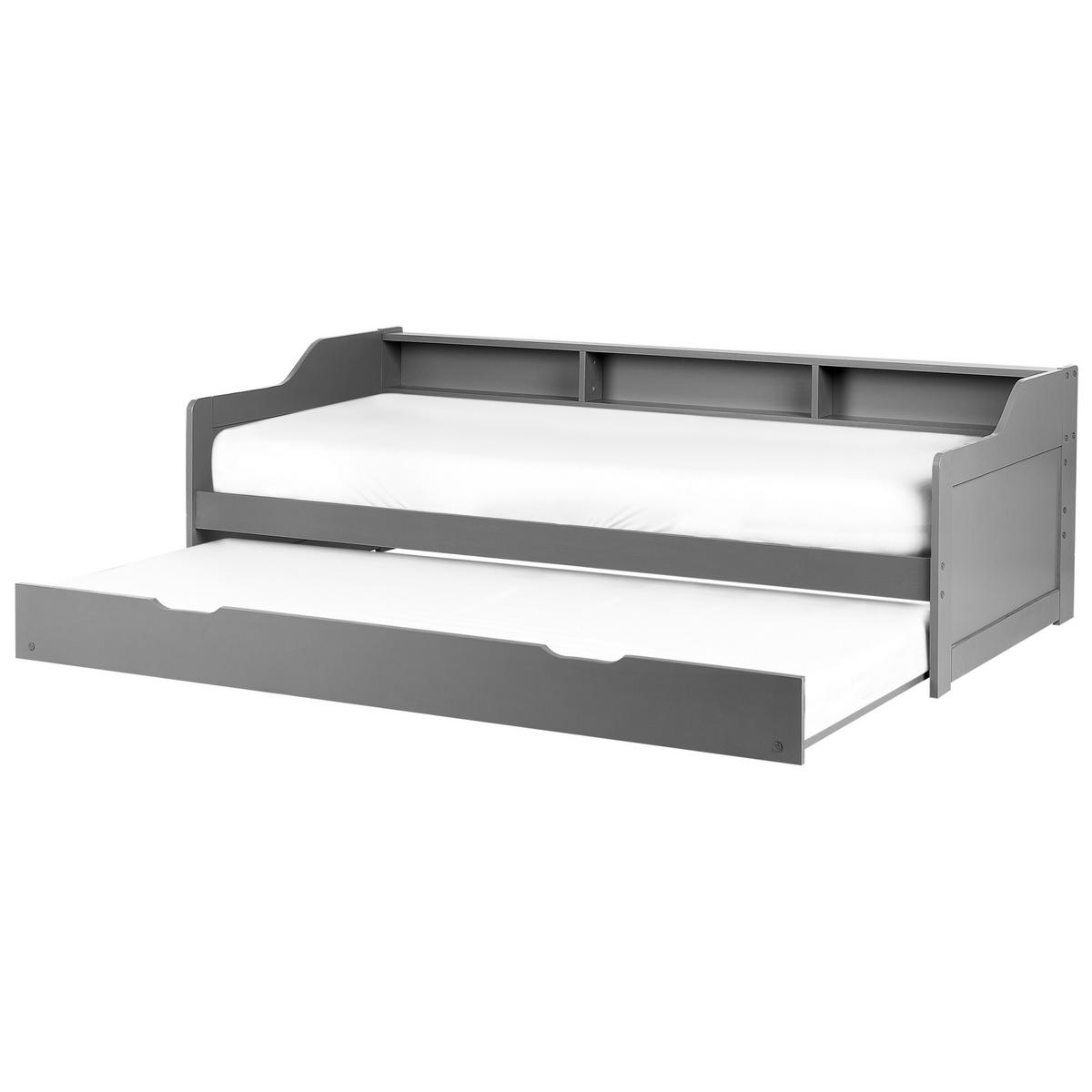 AUSZIEHBETT 90x200 cm Grau Edern - Grau, Holz (90/200cm) - Beliani