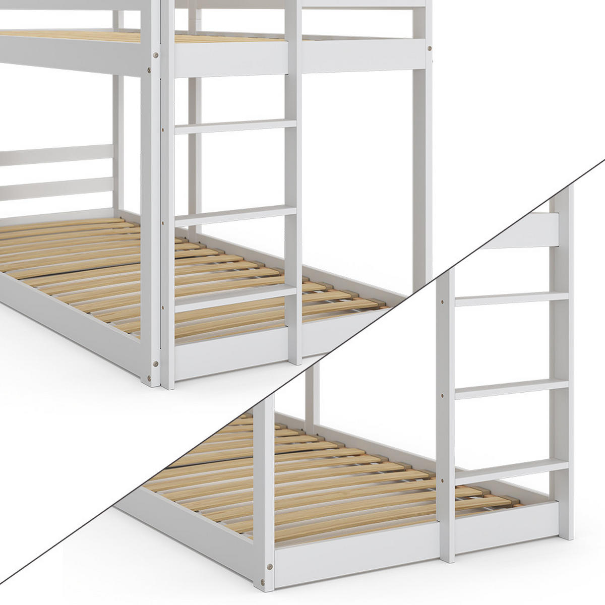 ETAGENBETT Maja Weiß 90x200 cm - Weiß, Holz (90/200cm) - VitaliSpa