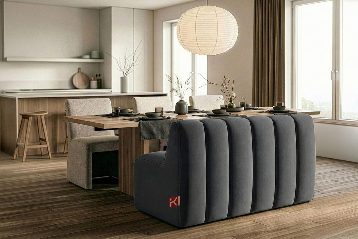ESSZIMMERBANK CORDA, Dunkelgrau - Dunkelgrau, Holz/Holzwerkstoff (123/78/71cm) - KONSIMO®