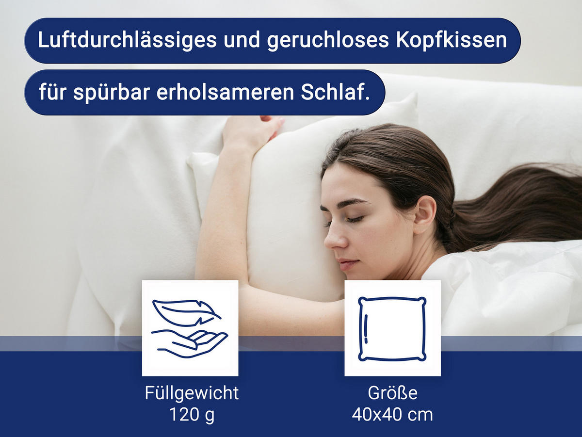 KISSEN, 2er-Set, 40x40 cm, 50% Polyester, 50% Baumwolle, Weiß - Weiß, Textil (40/40cm) - Zollner