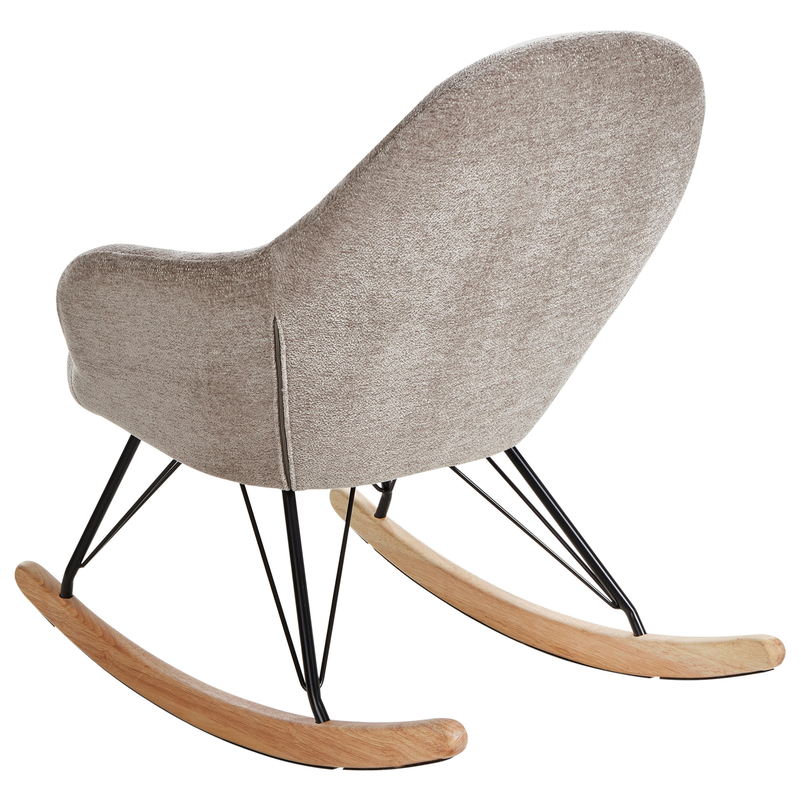 Beliani Schaukelstuhl Taupe, Schwarz, Braun 70x85x94 cm