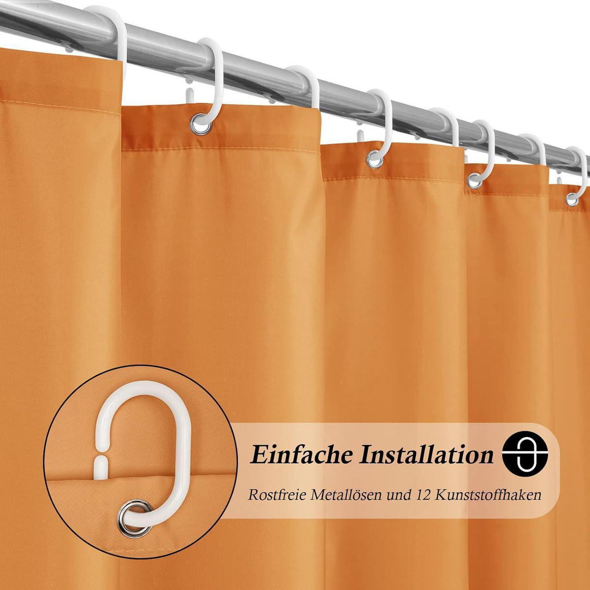 DUSCHVORHANG Orange 180 x 220 cm - Orange, Textil (180/220cm)