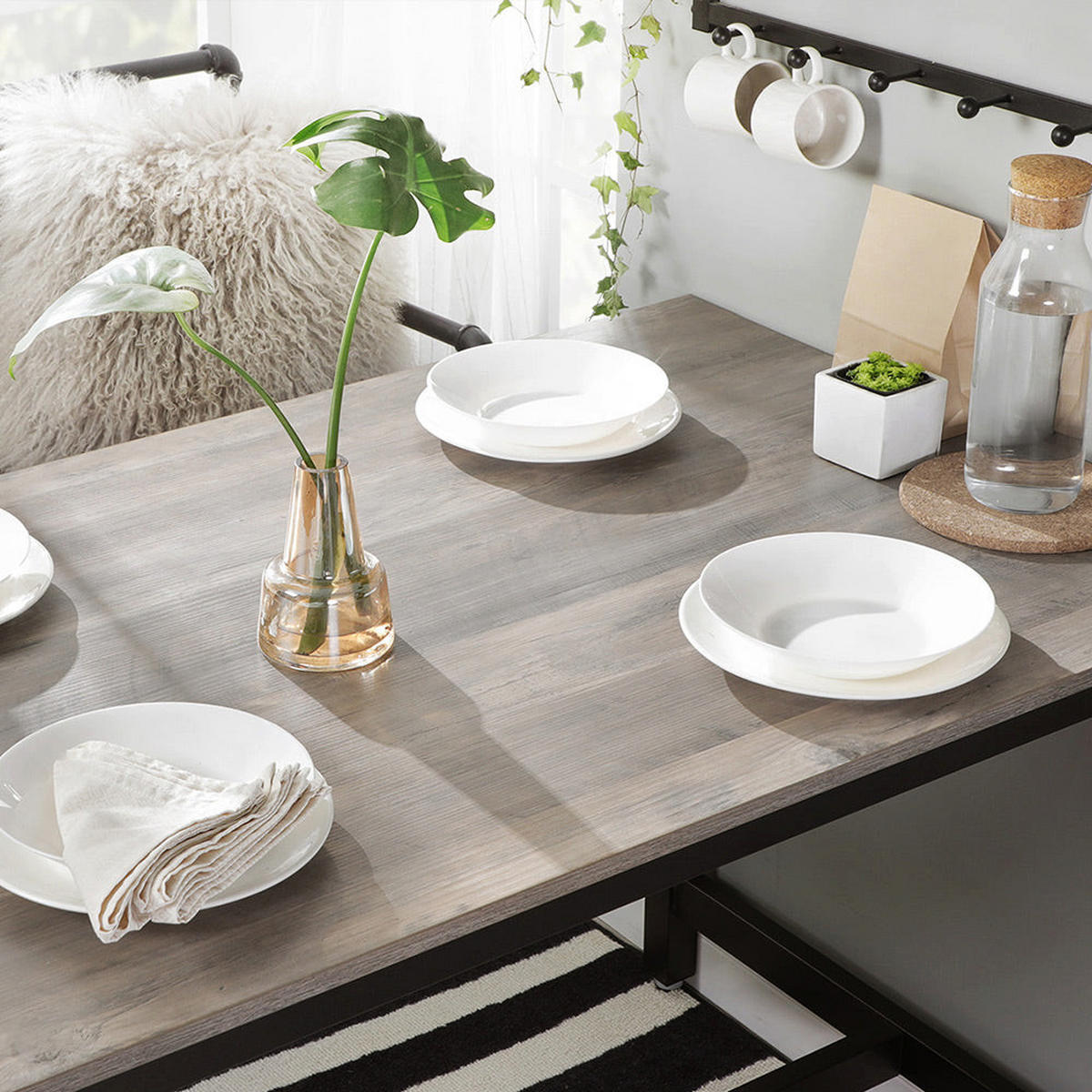 BARTISCH - Schwarz, Holzwerkstoff (60/90/120cm) - Hansiro