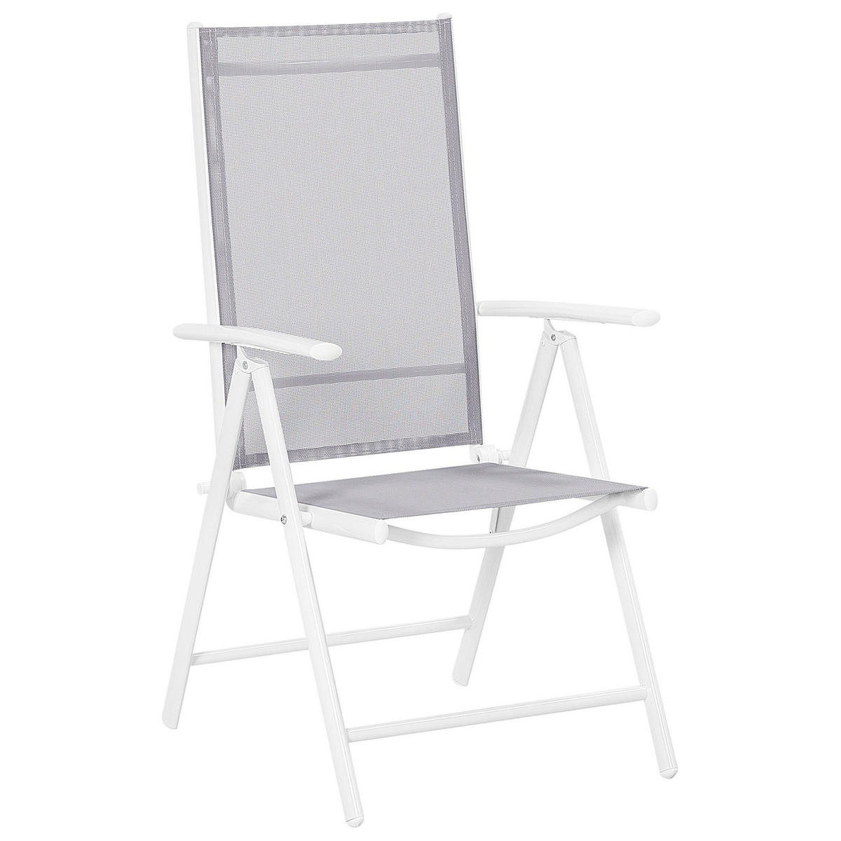 GARTENMÖBEL SET 6-Sitzer Aluminium grau Catania - Weiß/Grau, Metall - Beliani