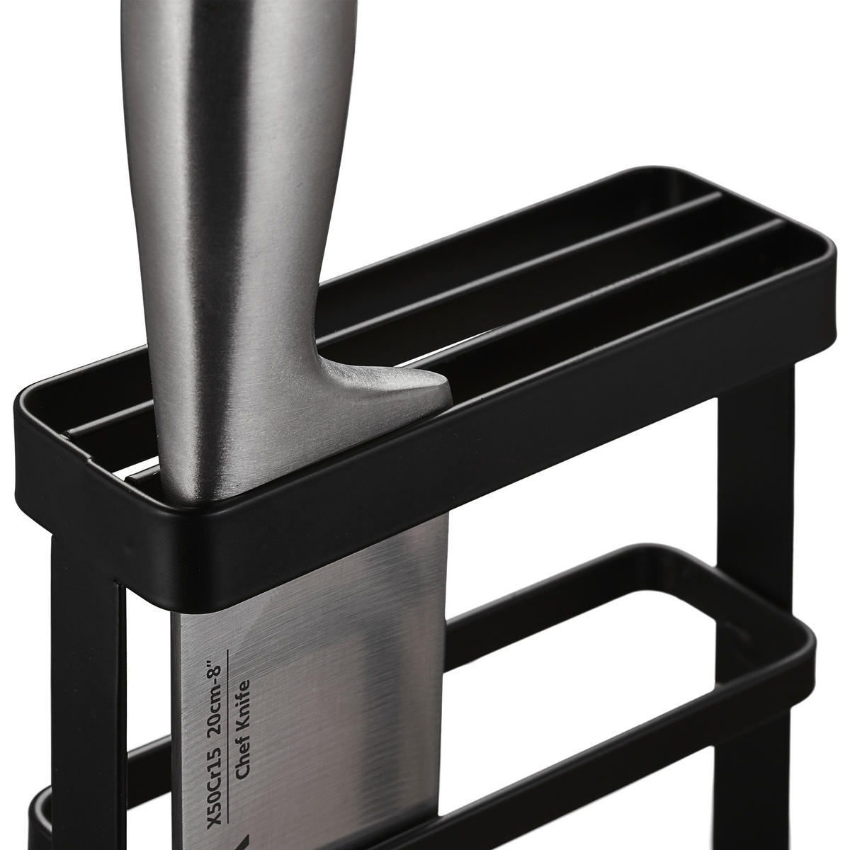 SCHNEIDEBRETTHALTER - Schwarz, Metall (12/21.5/14cm) - Relaxdays