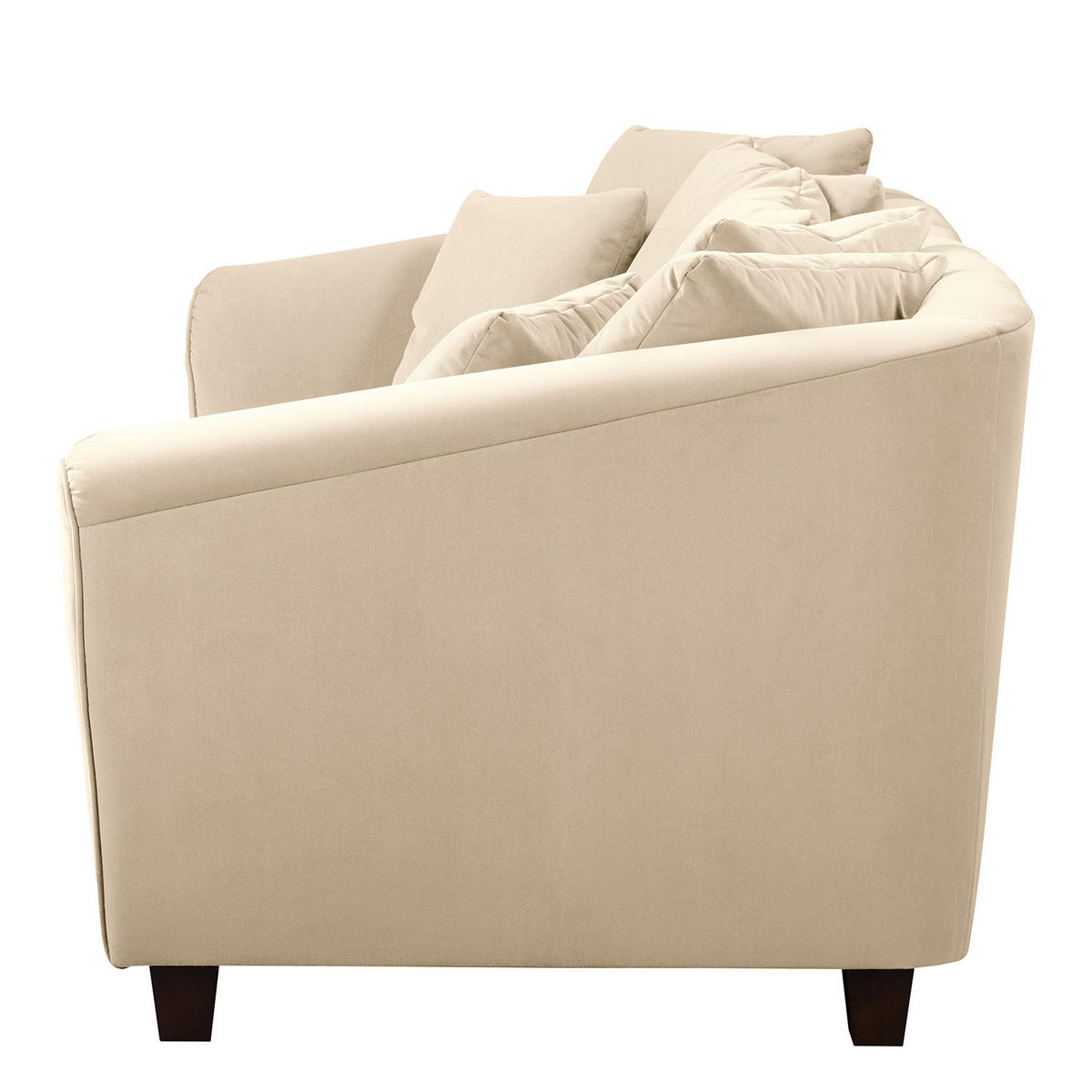 BIGSOFA - Creme/Braun, Holz/Textil (250/80/125cm) - home24