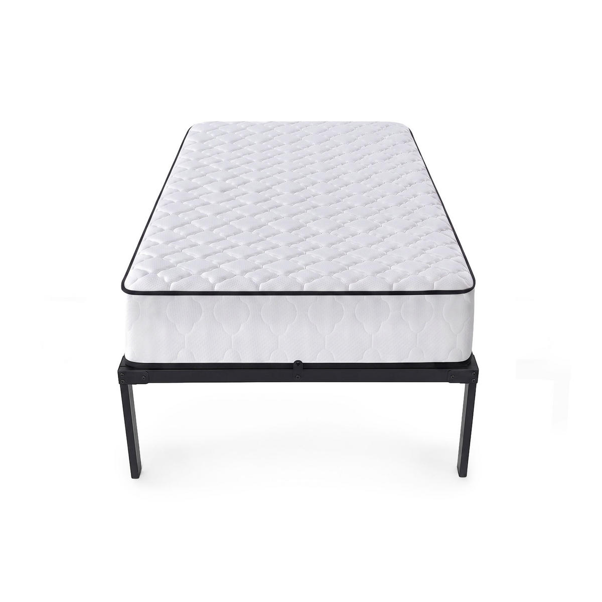 METALLBETT Klappbares mit Matratze 90x190 cm Schwarz - Schwarz, Metall - Akord