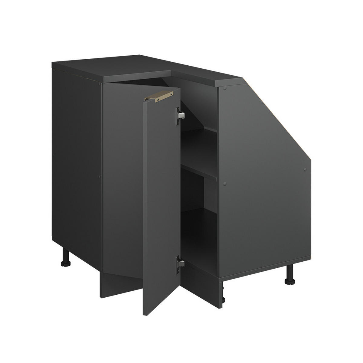 ŠIKMÁ SKŘÍŇ ROHOVÁ SKŘÍŇKA Rion Antracitově zlatý - antracitová, kompozitní dřevo (75.6/81.6/75.6cm) - Vicco