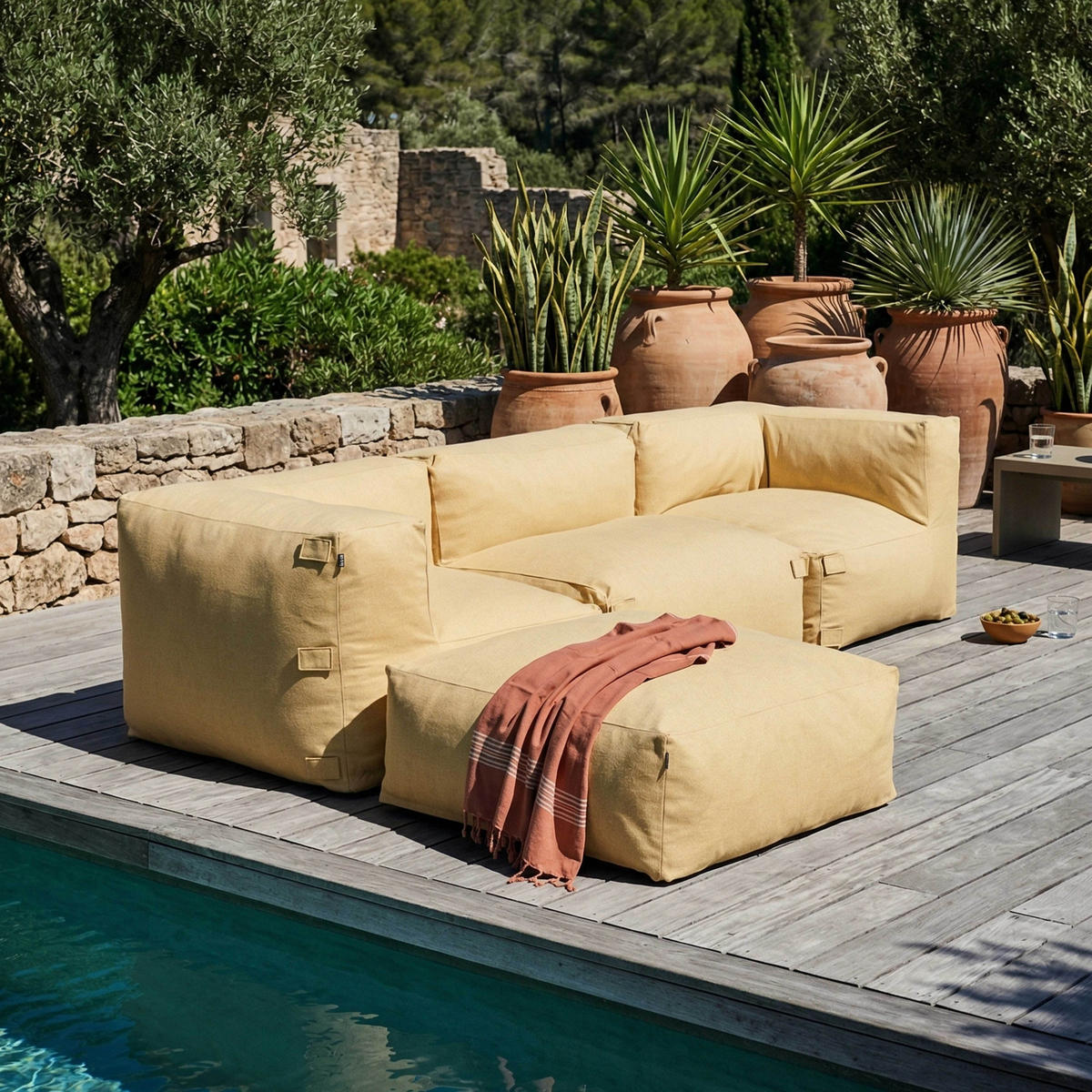 SESSEL, Hellgelb - Gelb, Textil (85/65/85cm) - Oviala