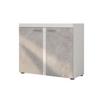 SIDEBOARD RITMO 97x40x82 cm mit 2 Türen Weiß - Weiß, Holzwerkstoff (97/82/40cm) - MASSENO