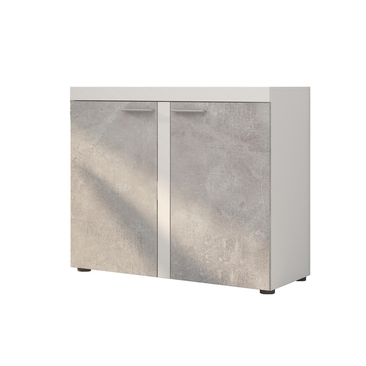 SIDEBOARD RITMO 97x40x82 cm mit 2 Türen Weiß - Weiß, Holzwerkstoff (97/82/40cm) - MASSENO