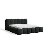 POLSTERBETT 180x200 mit Bettkasten, Lattenrost und Kopfteil, Bouclé-Stoffbezug Schwarz - Schwarz, Holz (180/200cm) - Chilly