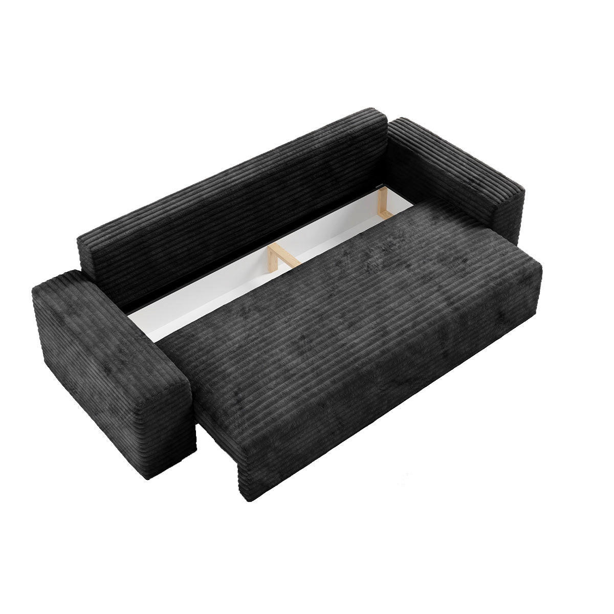 POHOVKA Fabio 3MÍSTNÁ Černá - černá, dřevo (260/82/102cm) - Petits-meubles