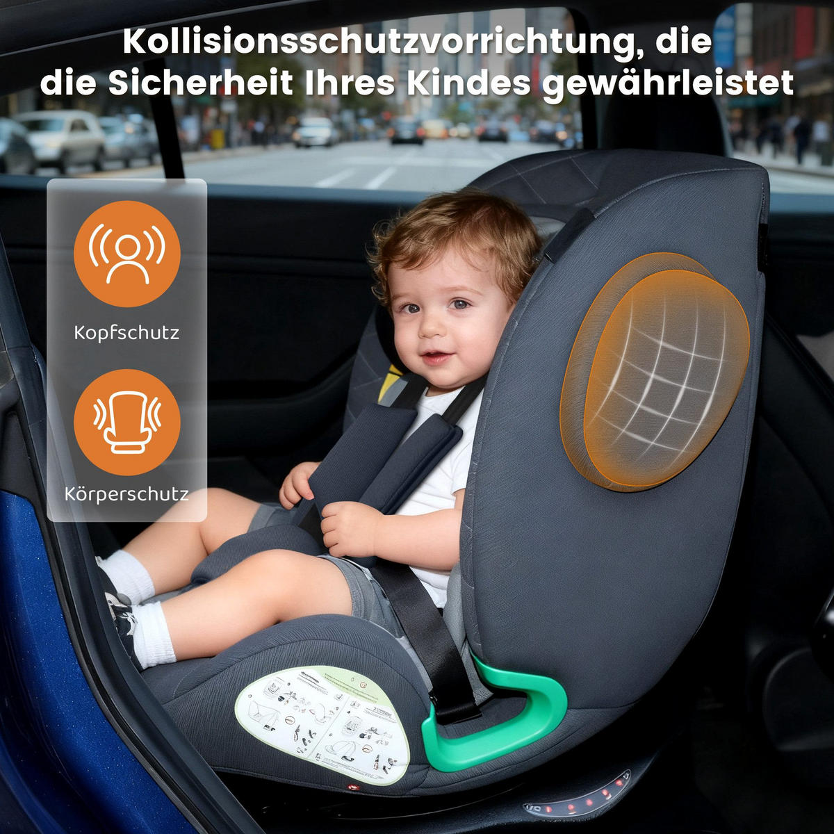 AUTOKINDERSITZ 360° Drehbarer i-Size Kindersitz mit ISOFIX, 40-150 cm - Grau, Textil (51/80/57cm) - BEXEVUE