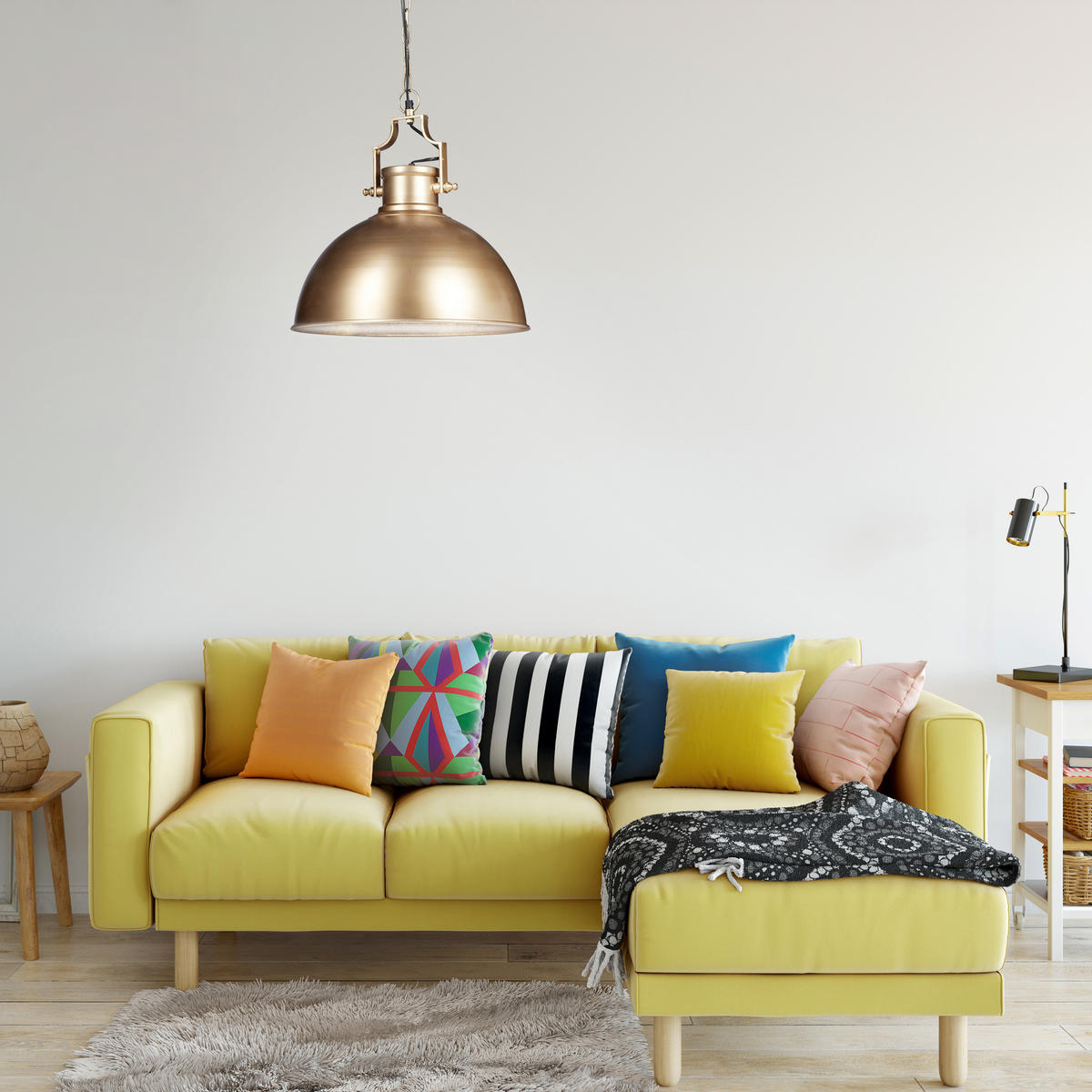 HÄNGELAMPE - Goldfarben, Metall (40.5/40.5/155cm) - Relaxdays