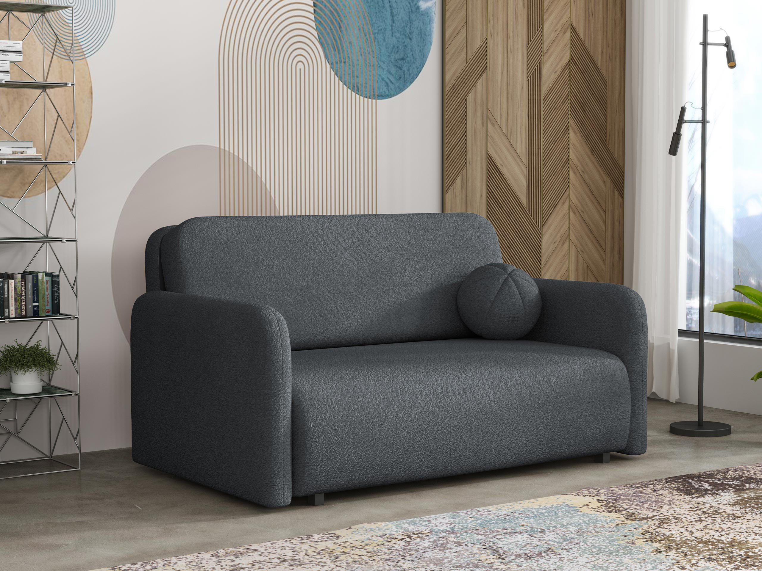 SCHLAFSOFA Viva Sun III - Dunkelgrau/Schwarz, Holz/Textil (150/85/103cm) - MIRJAN24