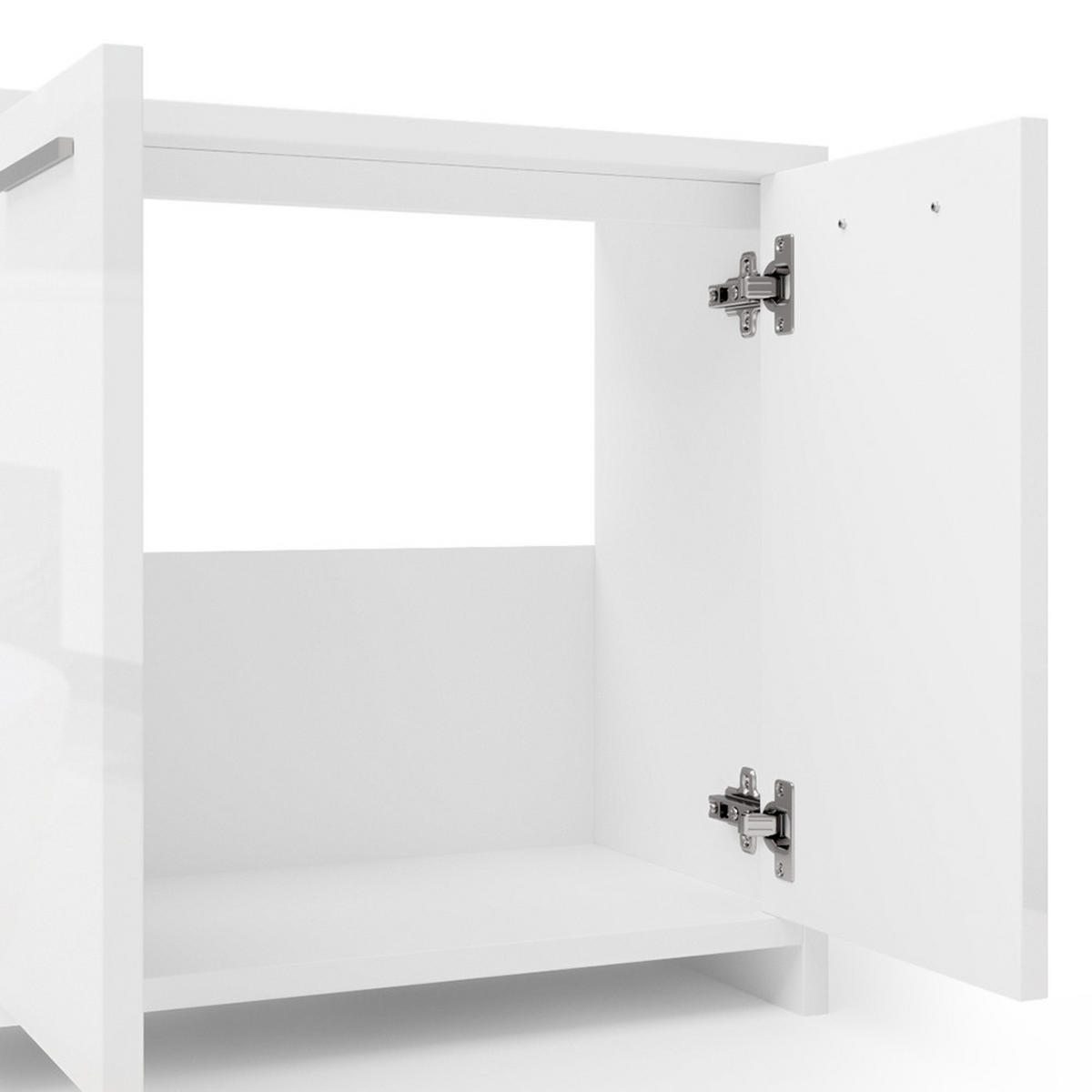BADMÖBEL-SET Kiko Weiß Hochglanz 2 Teile - Weiß Hochglanz, Holzwerkstoff (58/60/33cm) - Vicco