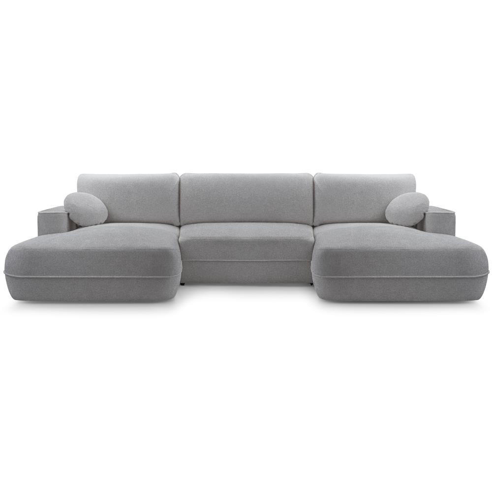WOHNLANDSCHAFT Fiero U hellgrau - Hellgrau, Textil (364/87/186cm) - Beautysofa