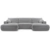 WOHNLANDSCHAFT Fiero U hellgrau - Hellgrau, Textil (364/87/186cm) - Beautysofa