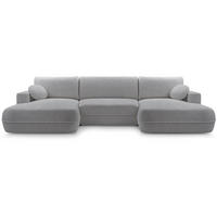 WOHNLANDSCHAFT Fiero U hellgrau - Hellgrau, Textil (364/87/186cm) - Beautysofa