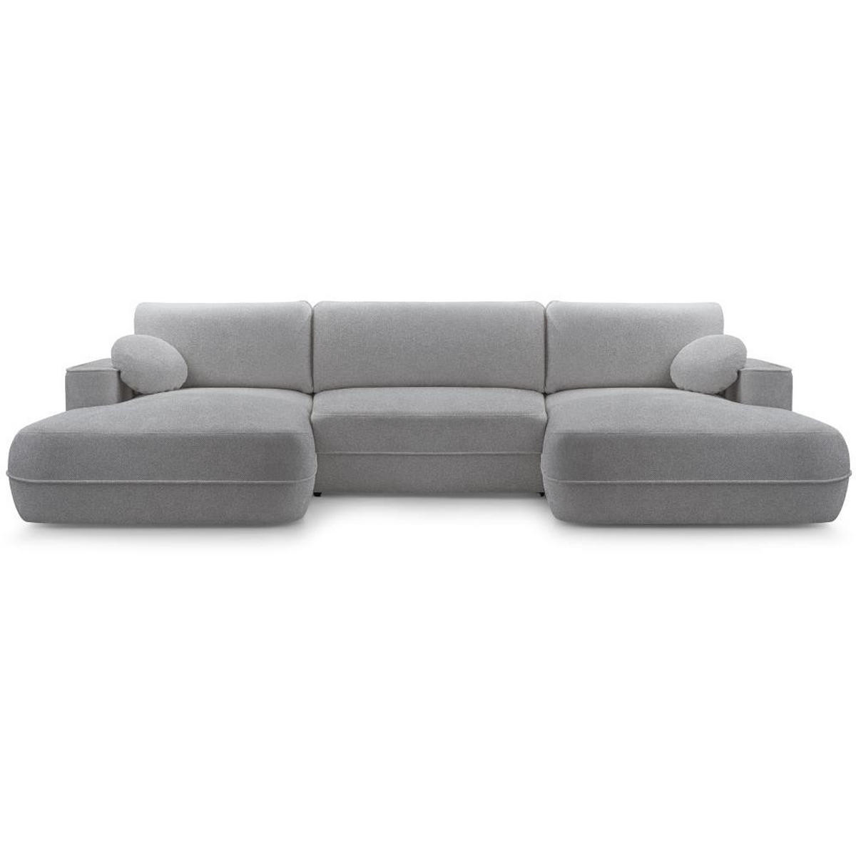WOHNLANDSCHAFT Fiero U hellgrau - Hellgrau, Textil (364/87/186cm) - Beautysofa