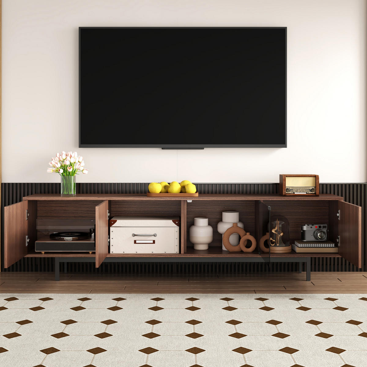 TV-SCHRANK - Braun, Holz (35/53/200cm) - Urban Meuble