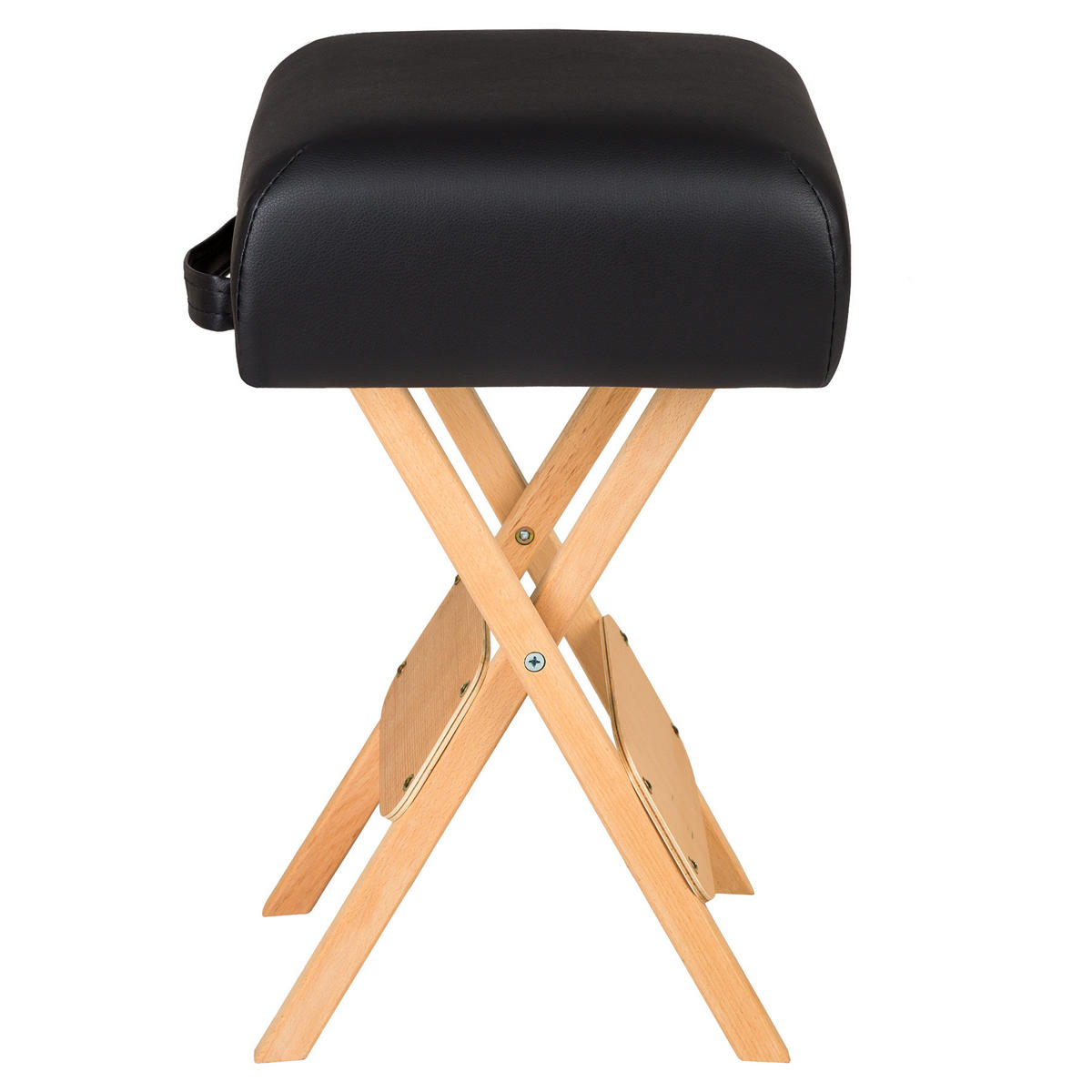 HOCKER mit 2 Lagerungsrollen, leichte Reinigung,schwarz - Schwarz, Textil (34/54/34cm) - tectake