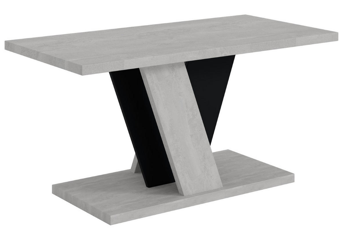 KAFFEETISCH 110x70x60 cm - Betonoptik K350 / Schwarz - INEY - Schwarz, Holzwerkstoff (110/70/60cm) - ALTDECOR