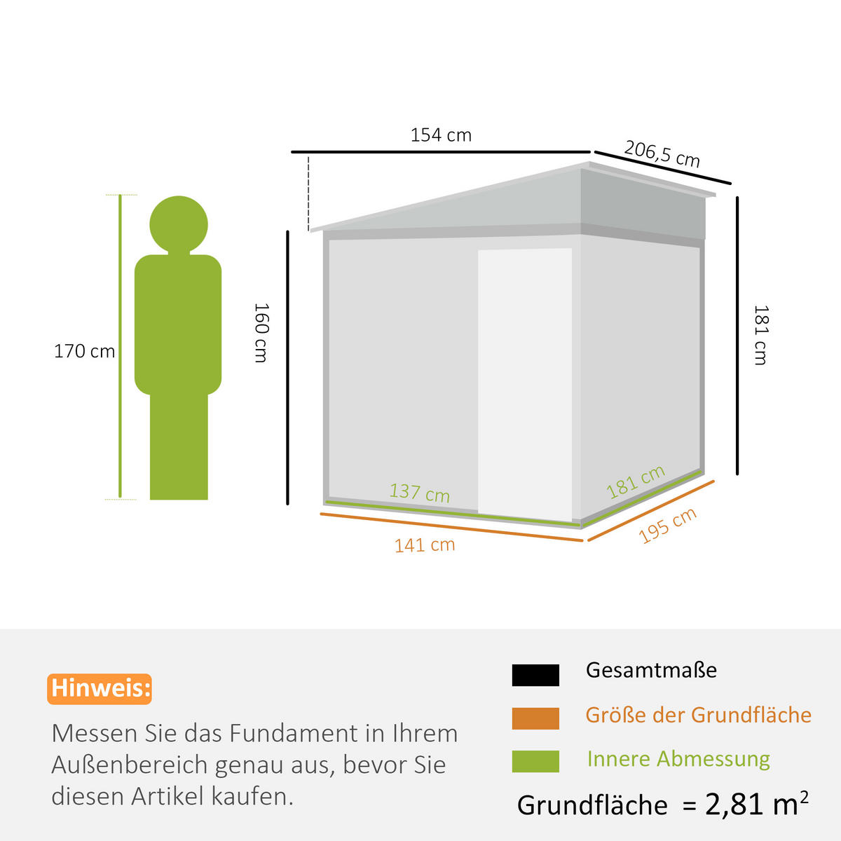GARTENHAUS aus Stahl Weiß - Weiß, Metall (206.5/181/154cm) - Outsunny
