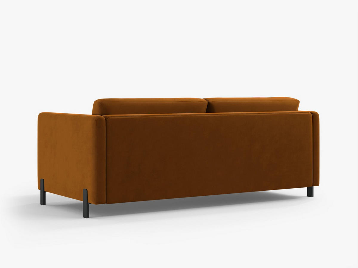 SOFA ausklappbar Gloria aus Samt braun 2 Sitzplätze - Braun, Textil (102/80/182cm) - Micadoni