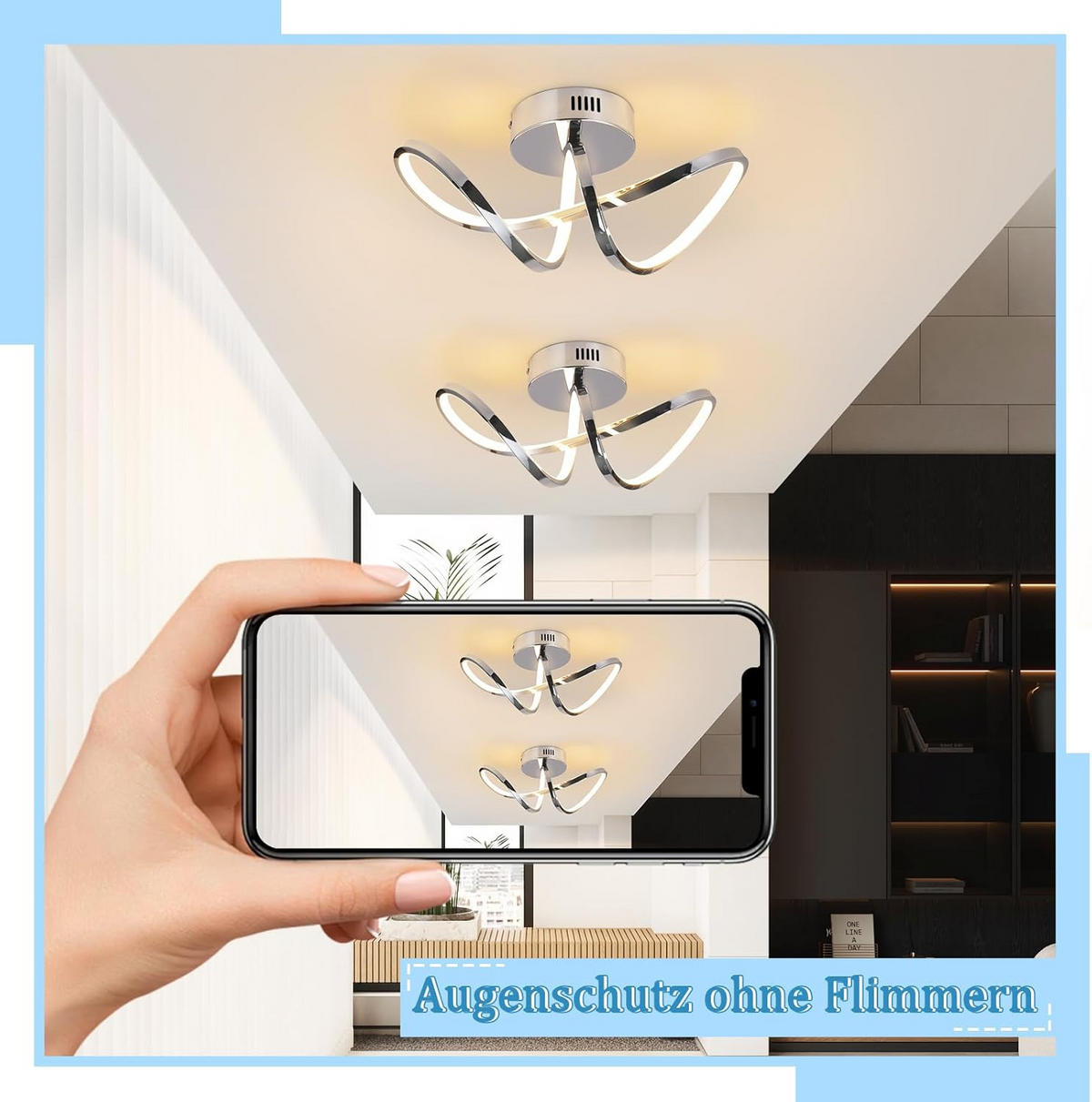 LED-DECKENLEUCHTE Kesselhainbach 14.5/17.0/34.0 cm - Edelstahlfarben, Metall (34/14.5/17cm) - ZMH