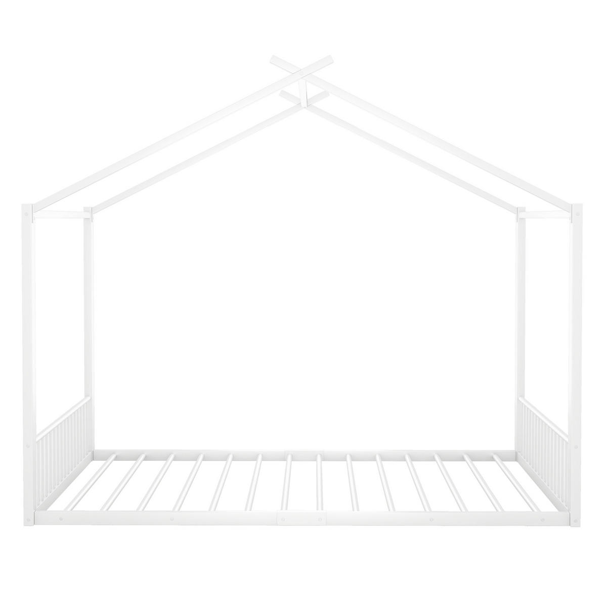 HAUSBETT 140/200 cm weiß aus Metall - Weiß, Metall (140/200cm) - OKWISH