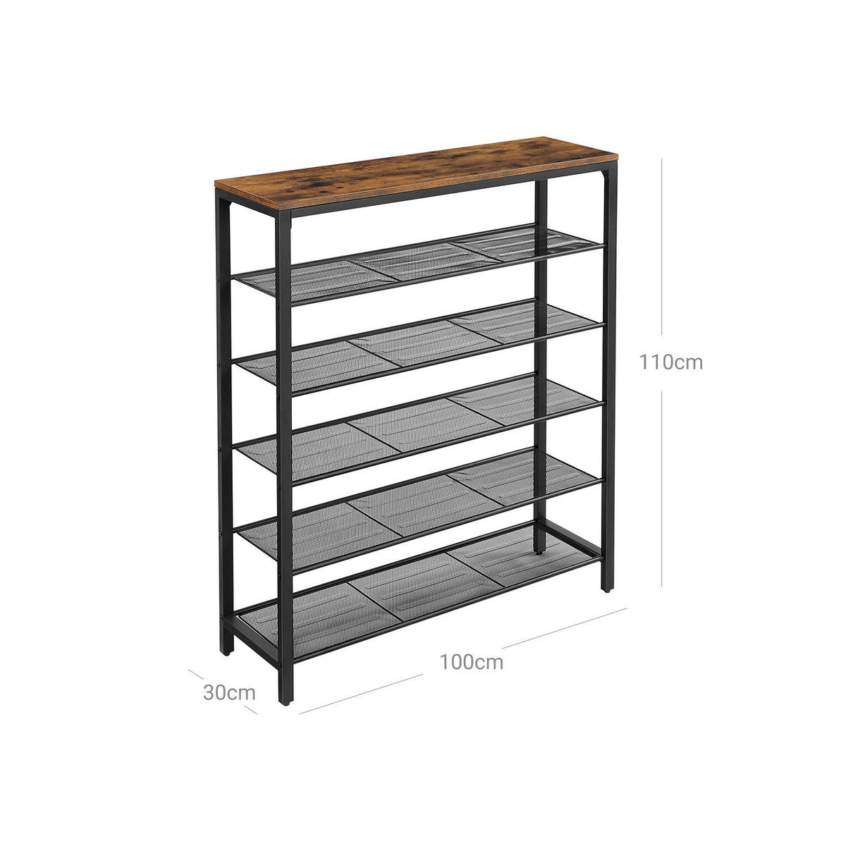 SCHUHREGAL - Braun, Holzwerkstoff (30/110/100cm) - Hansiro