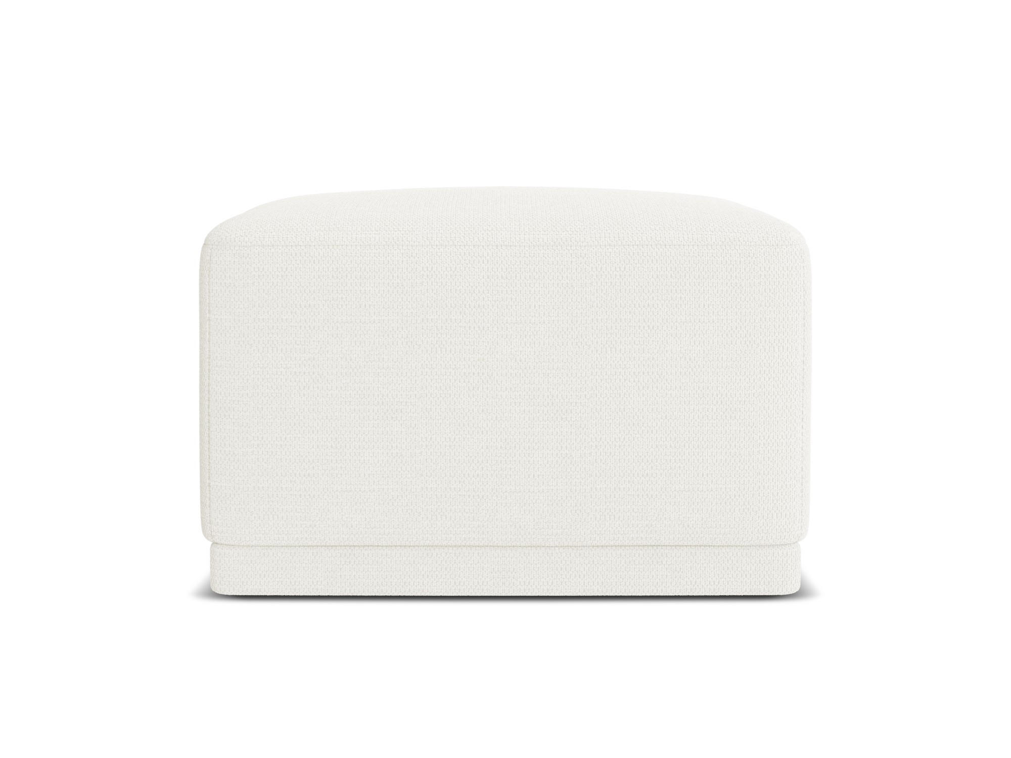 POUF Chenille Stoff Weiß - Schwarz/Weiß, Kunststoff/Textil (65/40/65cm) - Makamii