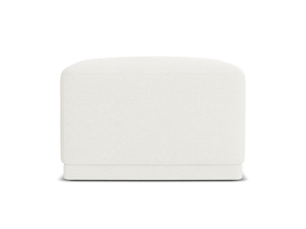 POUF Chenille Stoff Weiß - Schwarz/Weiß, Kunststoff/Textil (65/40/65cm) - Makamii