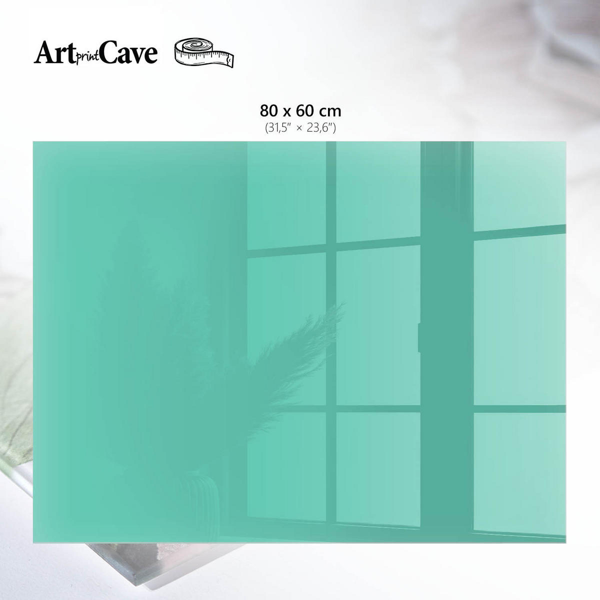 GLASPLATTE 80x60 cm – Starke Minze - Blau, Glas (0.4/80/60cm) - ArtPrintCave