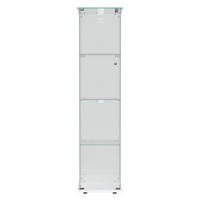 STANDVITRINE 40x163cm mit Spots, ESG-Glas, abschließbar, Weiß - Weiß, Glas (35/163/39.8cm) - SHOPENTRA