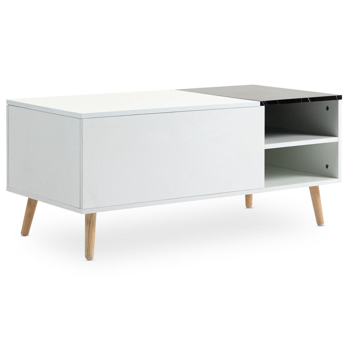 COUCHTISCH MUSKA schwarz, weiß - Schwarz, Holzwerkstoff (50/100/45cm) - IDIMEX