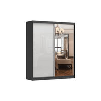 SCHIEBETÜRENSCHRANK - Ben 35bs (Schwarz, 183 cm) - Schwarz, Holzwerkstoff (183/218/61cm) - Möblo