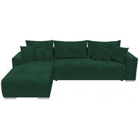 ECKSOFA Sydney mit Schlaffunktion Grün Plüsch - Grün, Textil (280/184cm) - Bromarkt