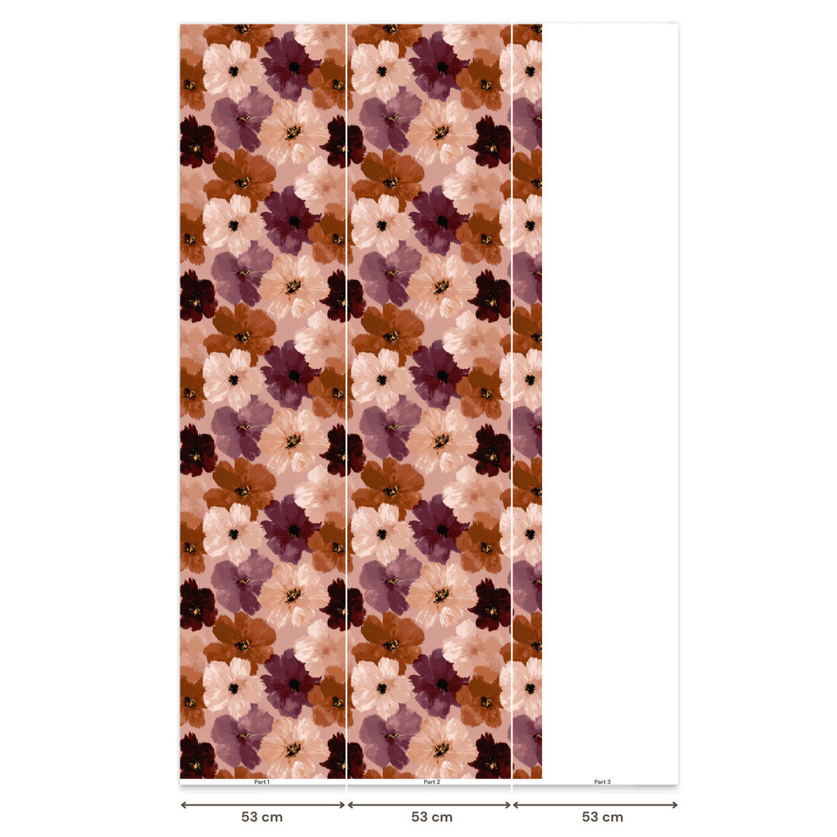 TAPETE - Blumen - Abstrakt - Erdtöne - 120x240 cm - Multicolor, Papier (120/240cm) - OnlyWow