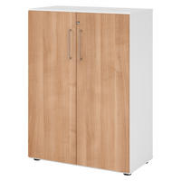AKTENSCHRANK - 3 Ordnerhöhen 42/80/110 cm in Weiß/Nussbaumfarben - Nussbaumfarben/Weiß, Holzwerkstoff (80/110/42cm) - bümö