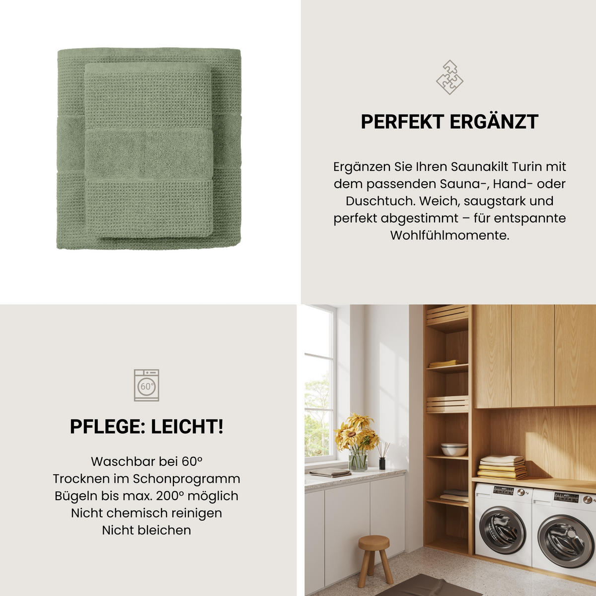 SAUNAKILT Turin Damen - 36-44 - Grün - Grün, Textil (80/130cm) - SCHIESSER