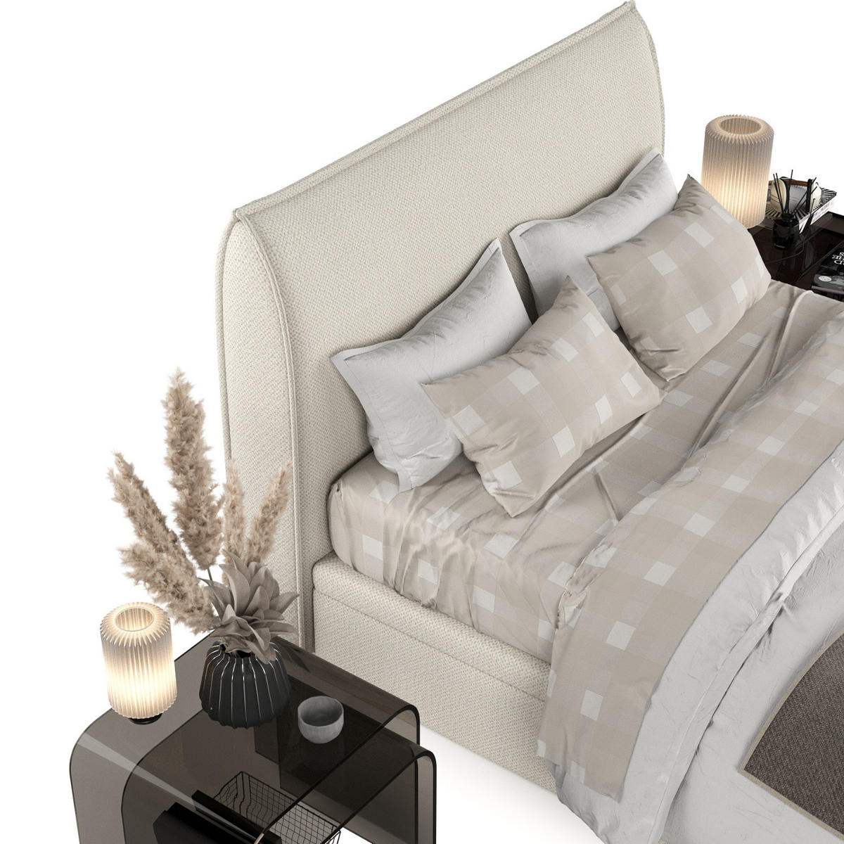 POLSTERBETT Tuvalu mit Stauraum 140/200 cm Hellbeige im Alta Stoff - Sandfarben/Schwarz, Holz/Holzwerkstoff (140/200cm) - AltaBeds
