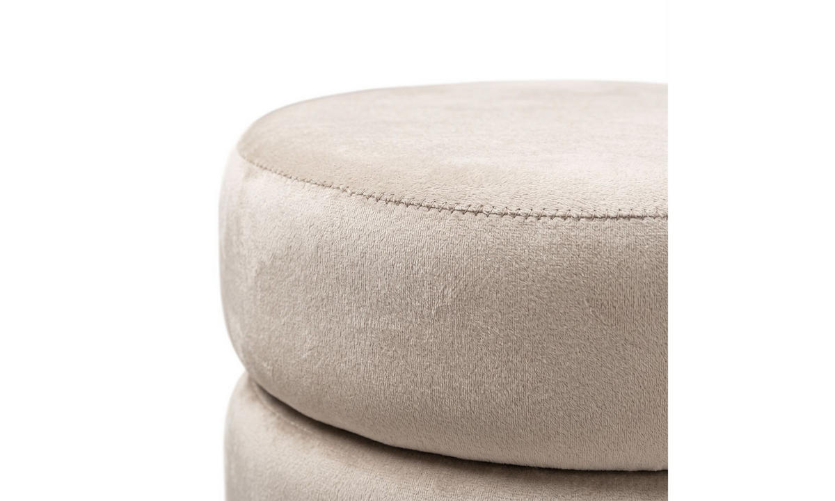 HOCKER LUCIA 38/38/42 cm Beige - Beige/Goldfarben, Textil/Metall (38/42/38cm) - Lookway