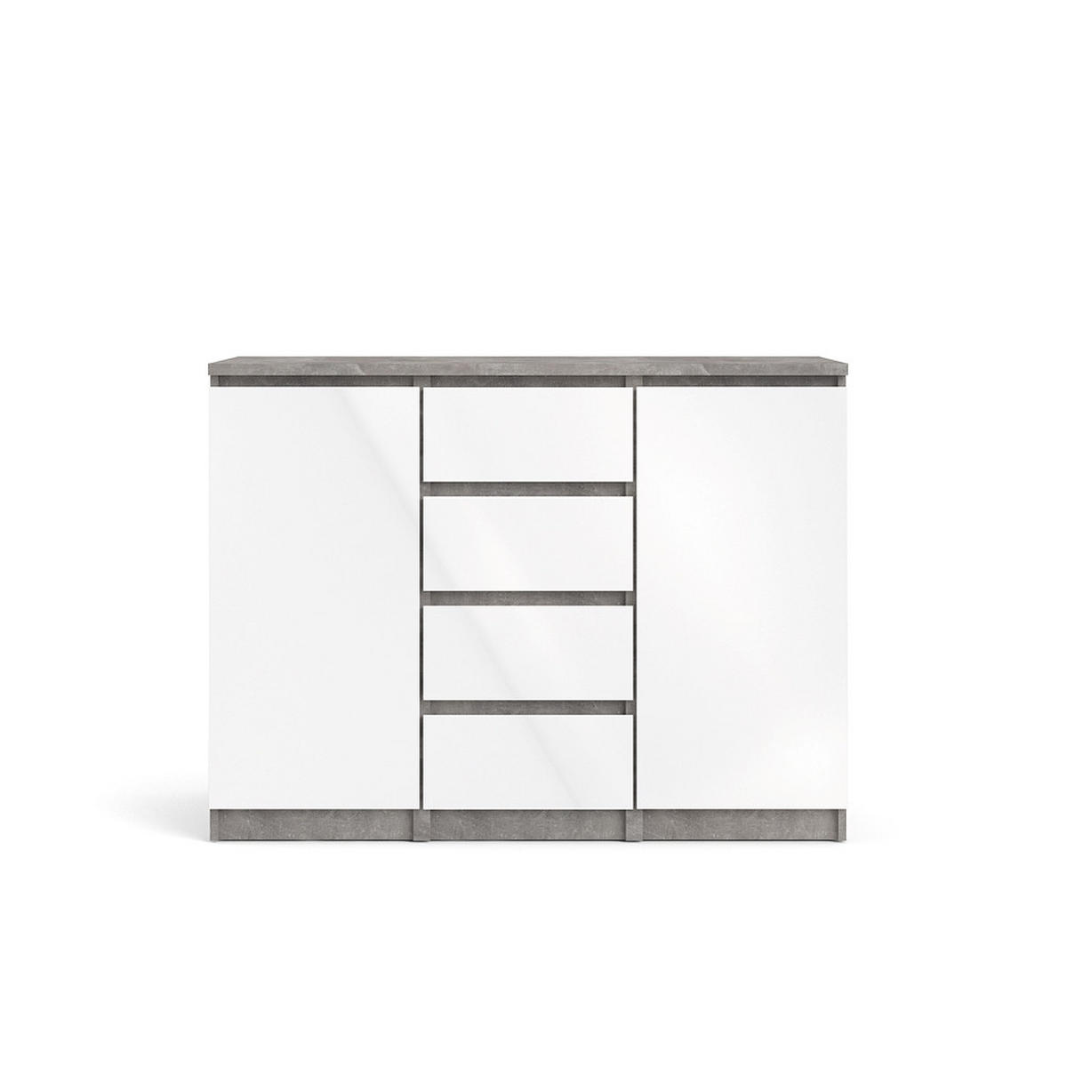 SIDEBOARD weiß - Grau, Holzwerkstoff (121/91/50cm) - ebuy24
