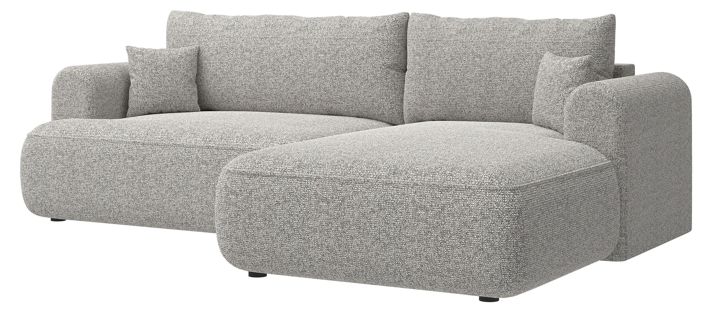 ECKSOFA Ovo Greige Webstoff-Bezug - Taupe/Schwarz, Kunststoff/Textil (260/165cm) - Selsey