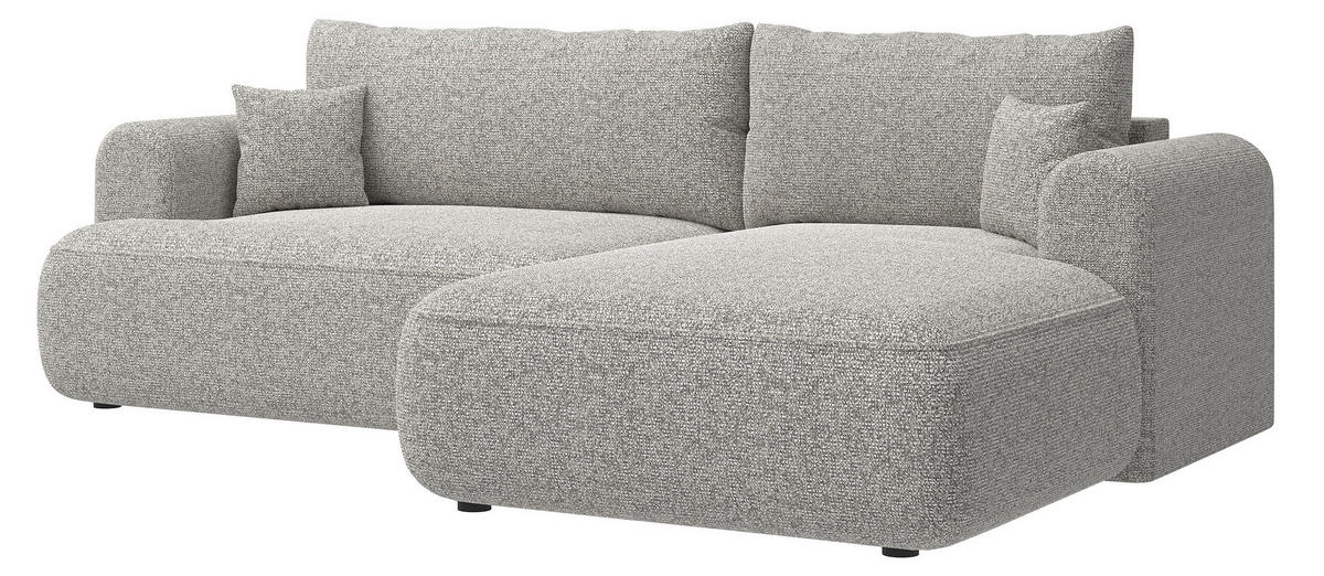 ECKSOFA Ovo Greige Webstoff-Bezug - Taupe/Schwarz, Kunststoff/Textil (260/165cm) - Selsey