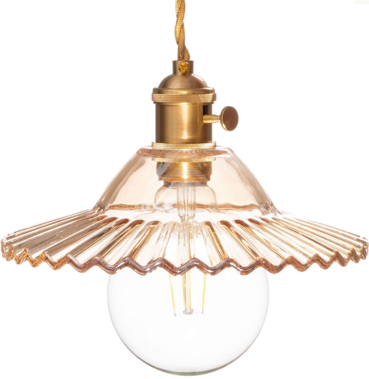 PENDELLEUCHTE Paris - Goldfarben/Kupferfarben, Glas/Metall (22/22/100cm) - kiki design